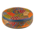 Paris Prix Boîte Déco Ronde en Bois  Delhi  26cm Multicolore