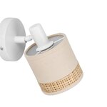 OSTARIA Applique patère orientable 1 abat-jour Lin papier beige