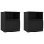 Voir la diapositive 2 : VIDAXL Tables de chevet 2 pcs Noir 40x40x50 cm Aggloméré
