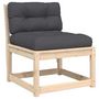 Voir la diapositive 5 : VIDAXL Salon de jardin 4 pcs avec coussins Bois de pin massif