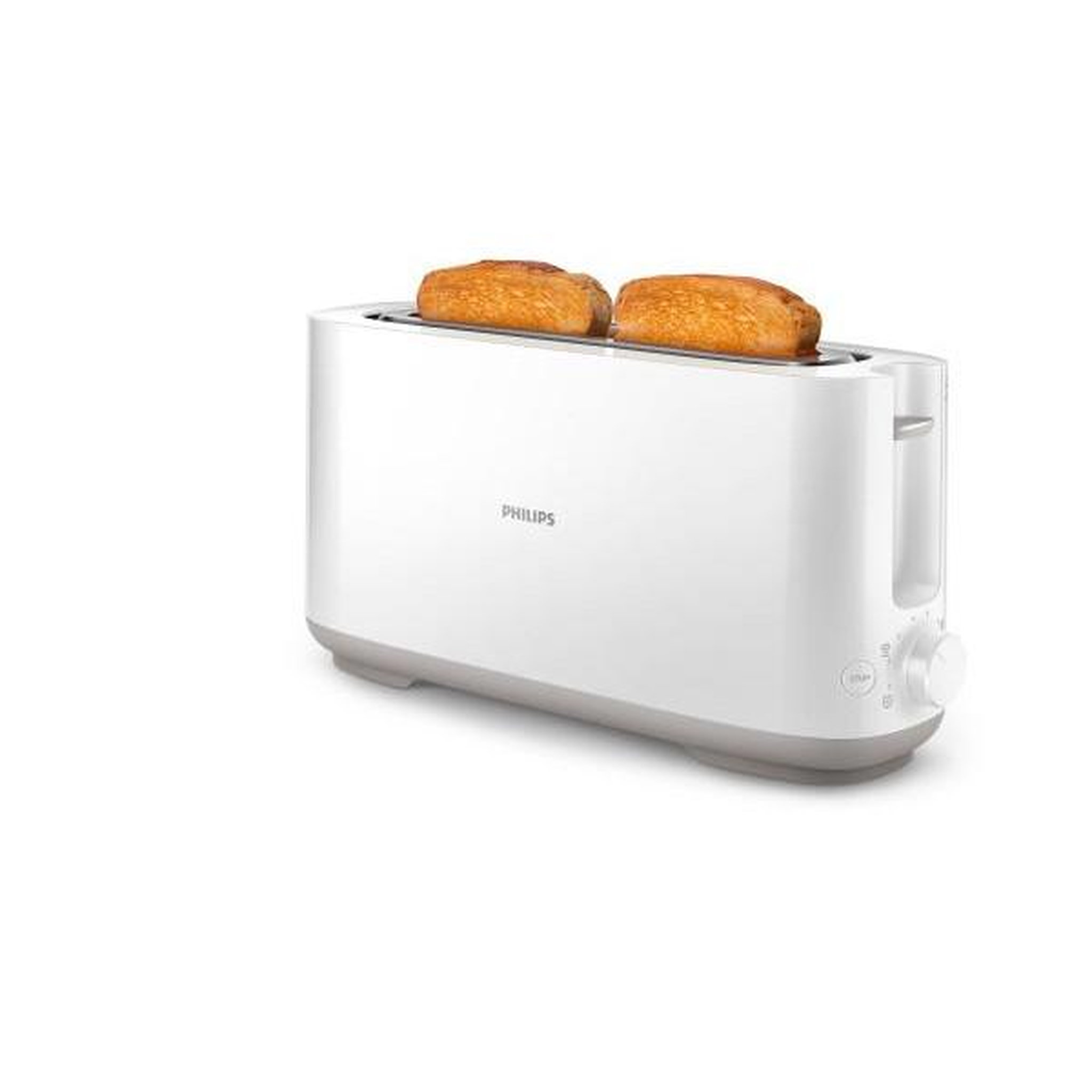 Voir la diapositive 2 : Philips Grille Pain - Toaster Electrique  PHILIPS HD2590/00 - 1 fente - Thermostat réglable - Fonction réchauffage et dégongélation - Blanc