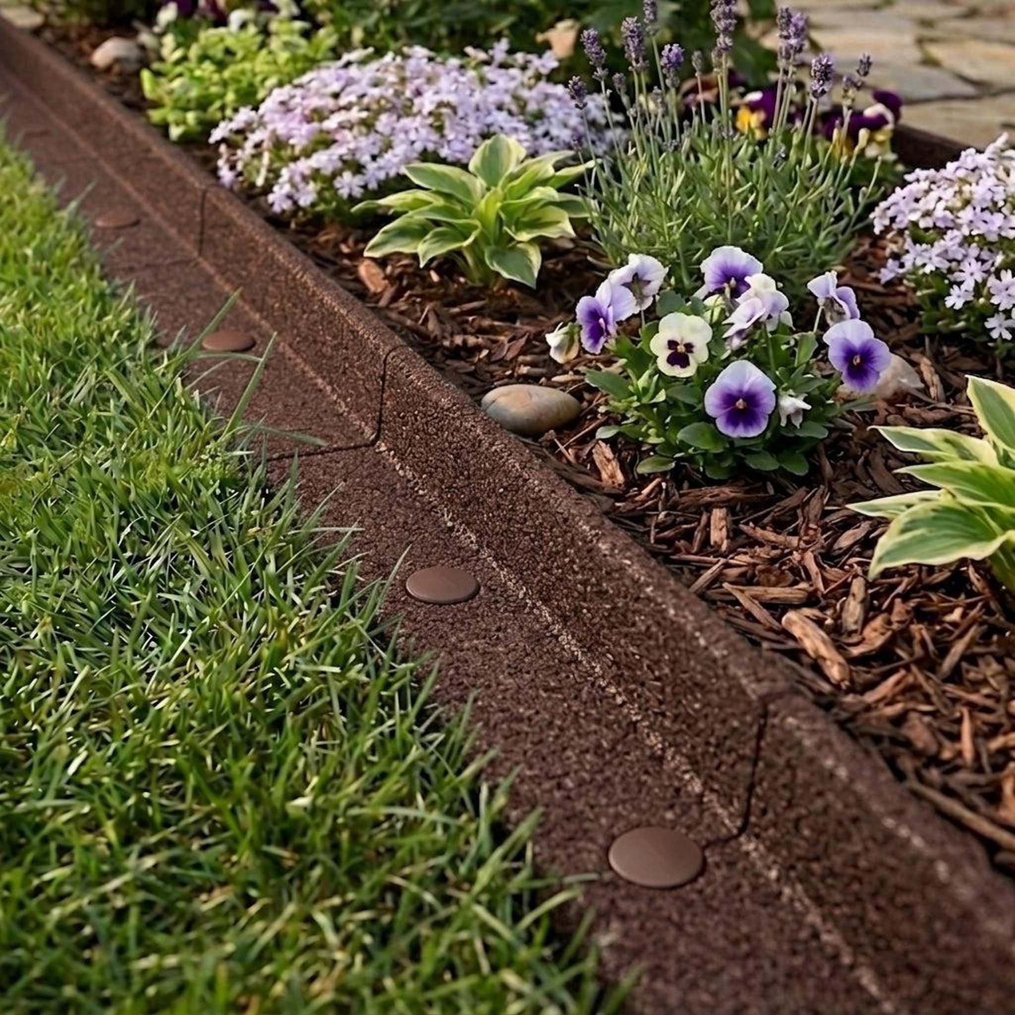 Voir la diapositive 4 : MONSTERSHOP Lot de 12 bordures de jardin flexibles en caoutchouc 1,2 m & maillet