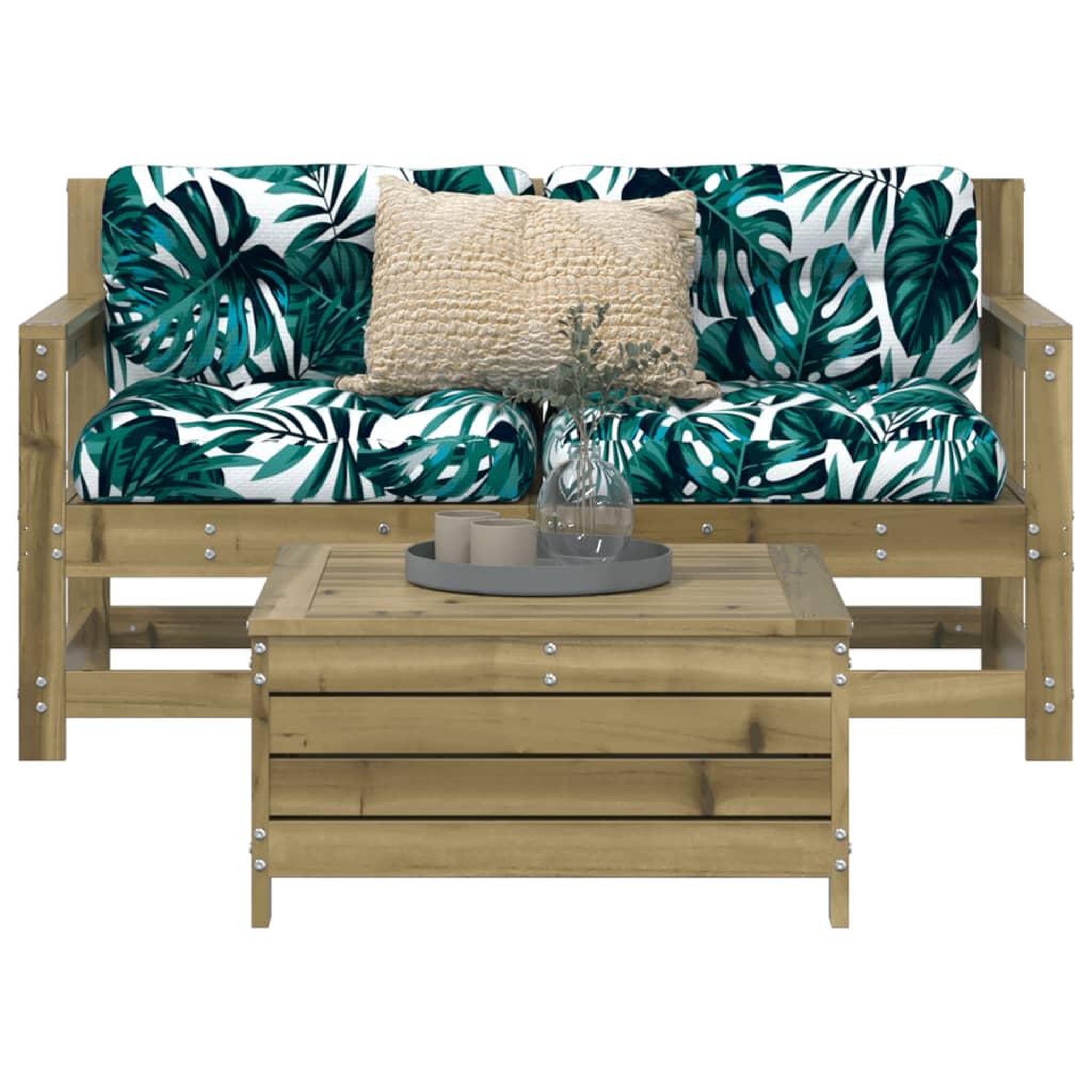 VIDAXL Salon de jardin 3 pcs bois de pin impregne