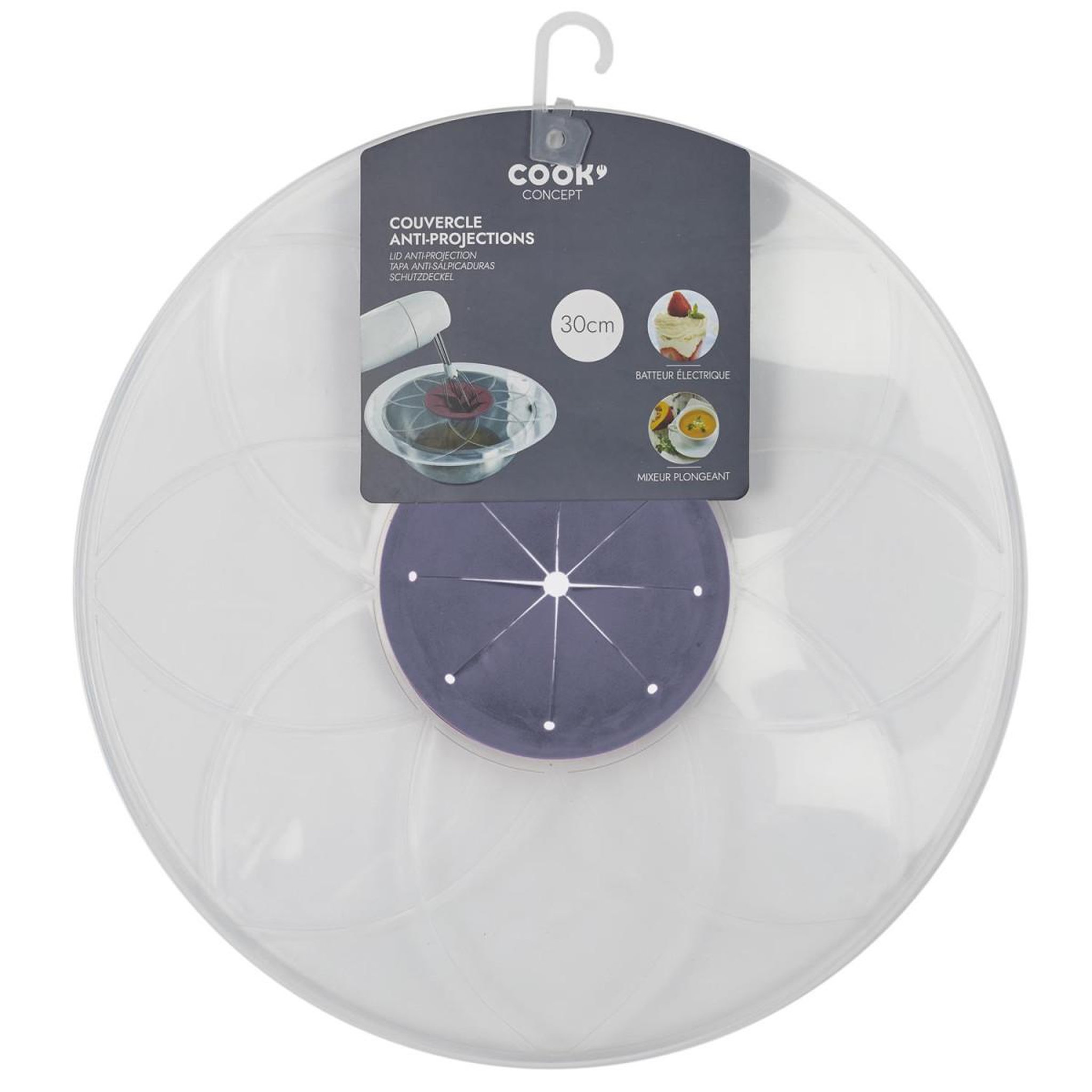 Voir la diapositive 4 : COOK CONCEPT Couvercle Anti-Projections  Delmar  30cm Gris