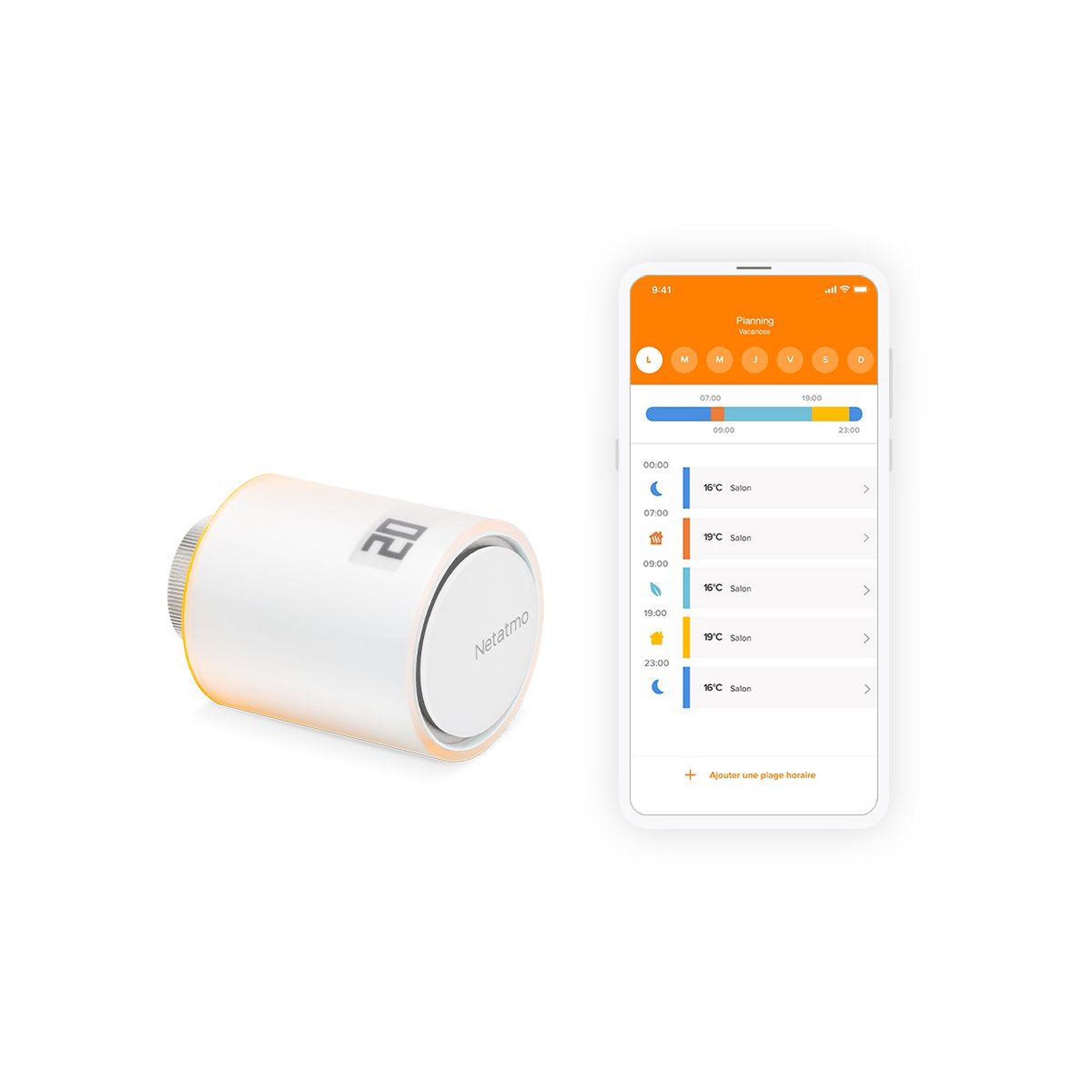 Voir la diapositive 2 : NETATMO Tête thermostatique connectée connectée additionnelle pour radiateur