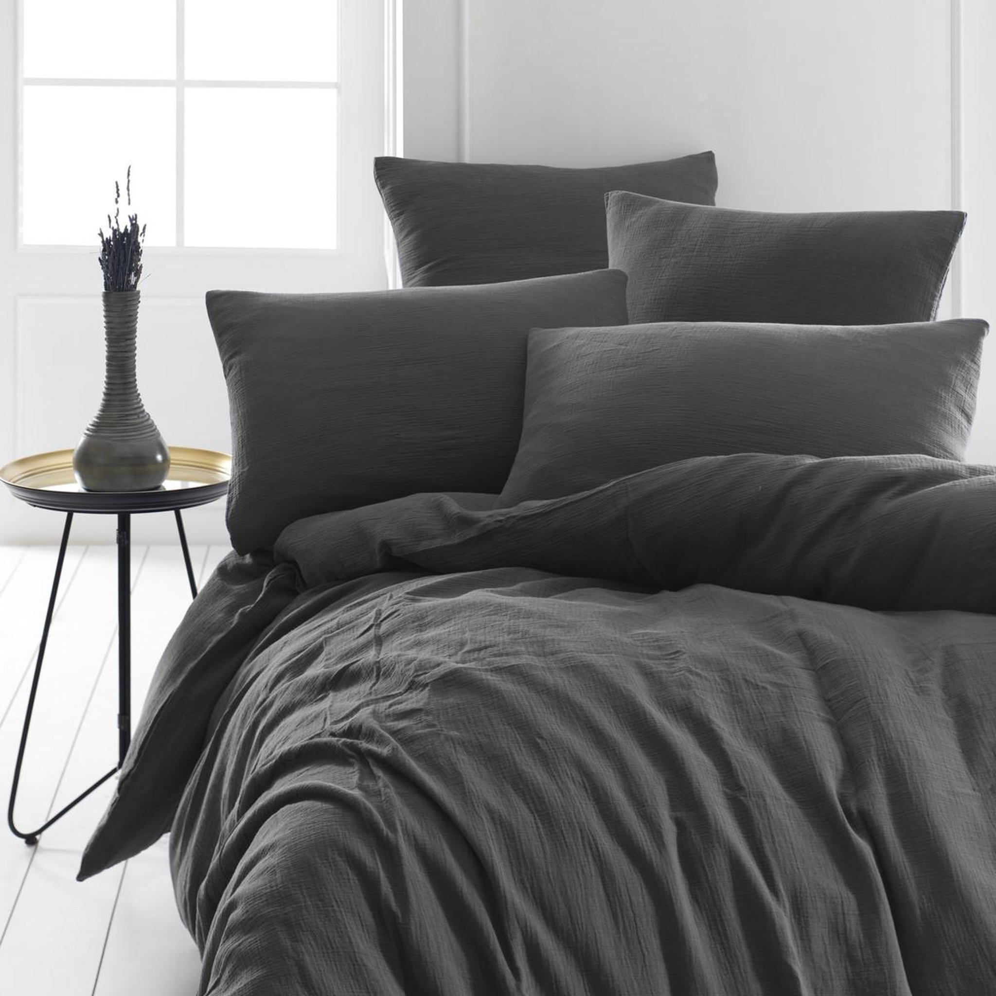 Voir la diapositive 4 : Sensei Maison Drap housse en gaze de coton bonnet 30 cm LOFT