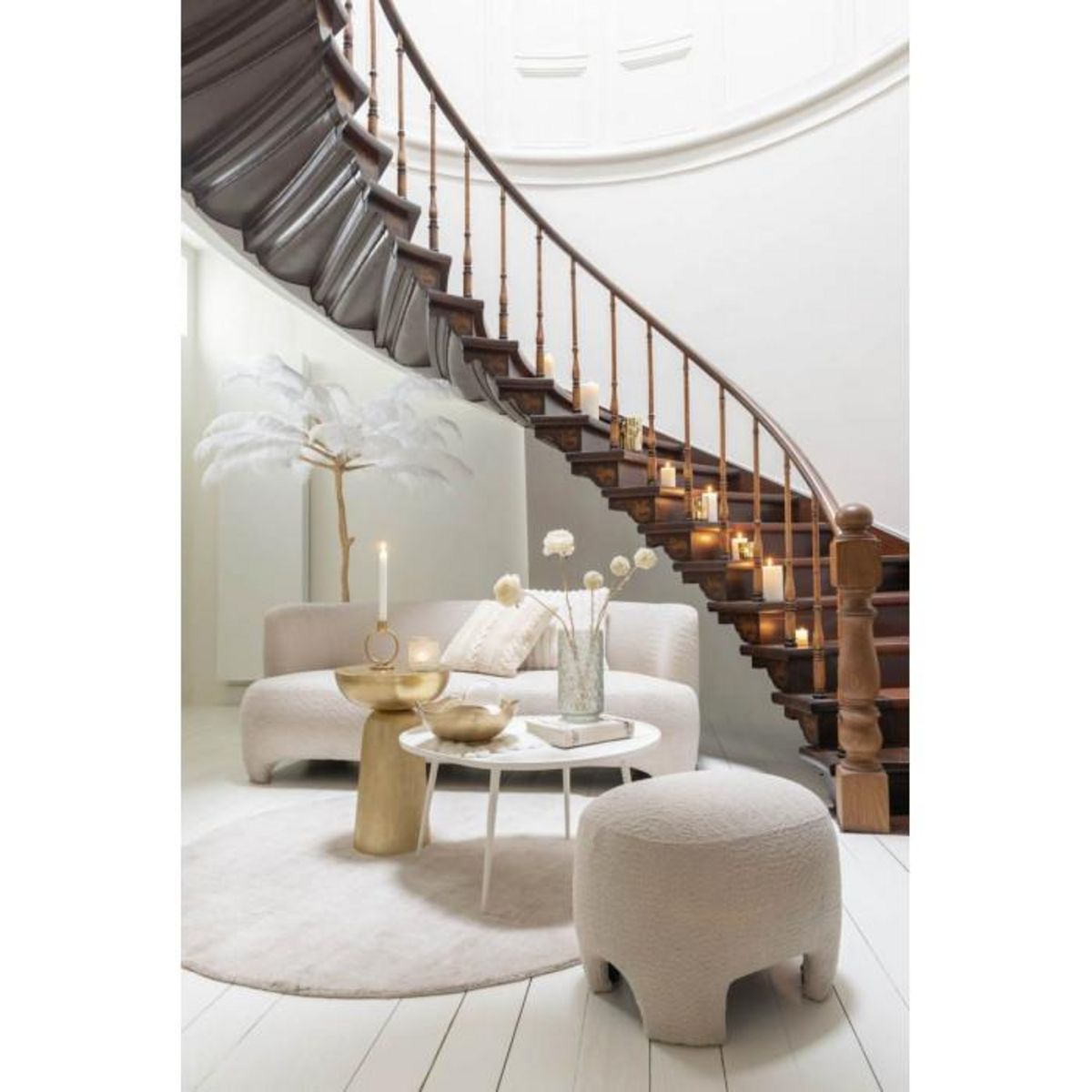 Paris Prix Tapis Déco Rond  Fabian  150cm Beige