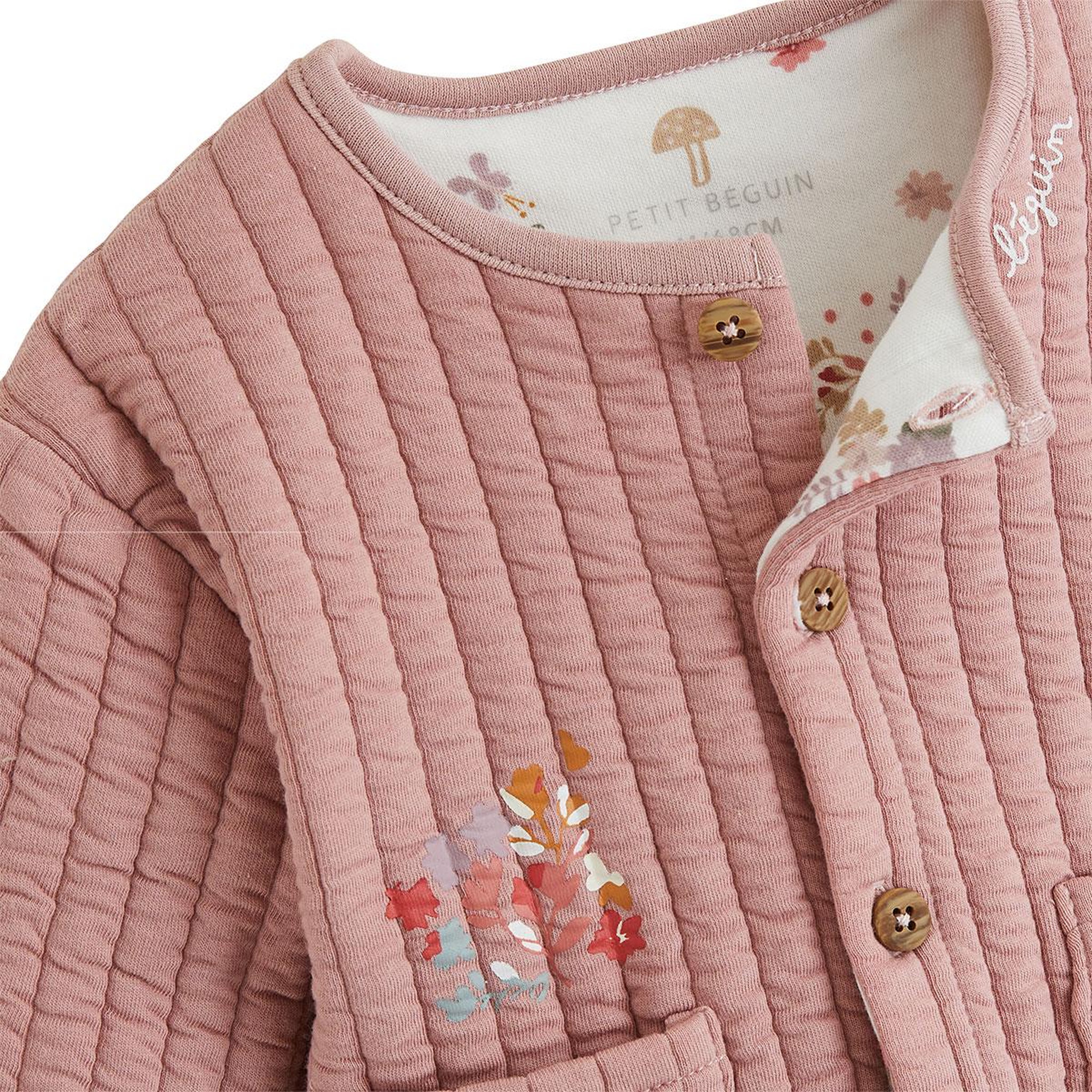 Voir la diapositive 2 : Petit Béguin Ensemble bébé gilet et pantalon matelassé eglantine
