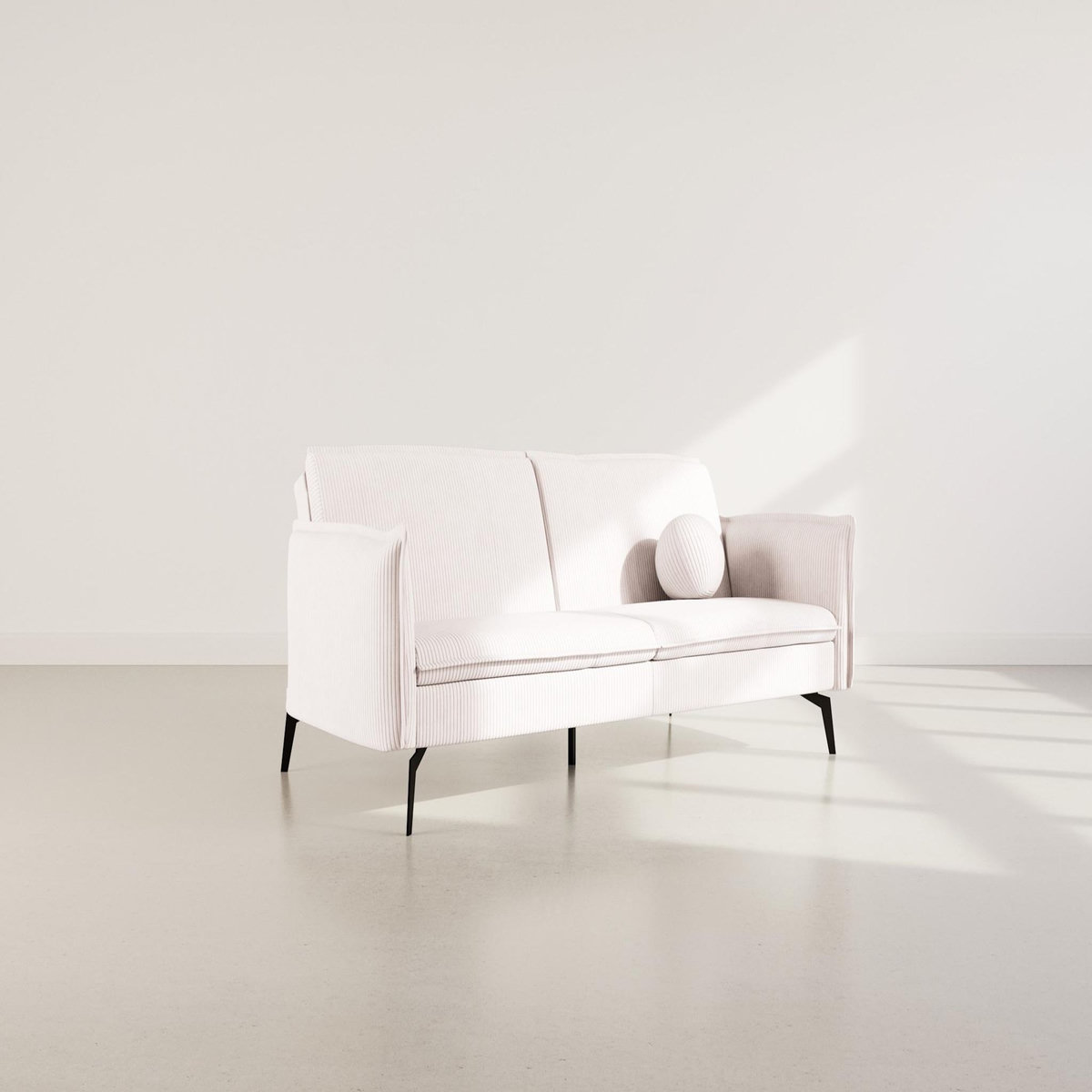 BEST MOBILIER Lexie - canapé convertible clic-clac 2 places en velours côtelé