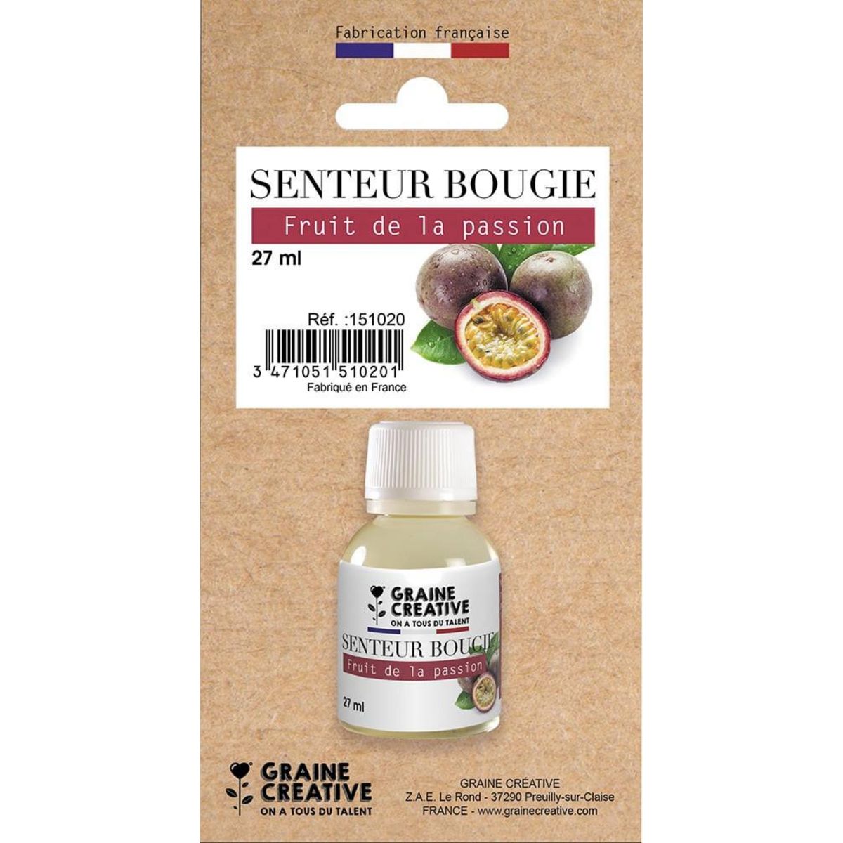 Graine créative Parfum pour bougies 27 ml - Senteur fruit de la passion