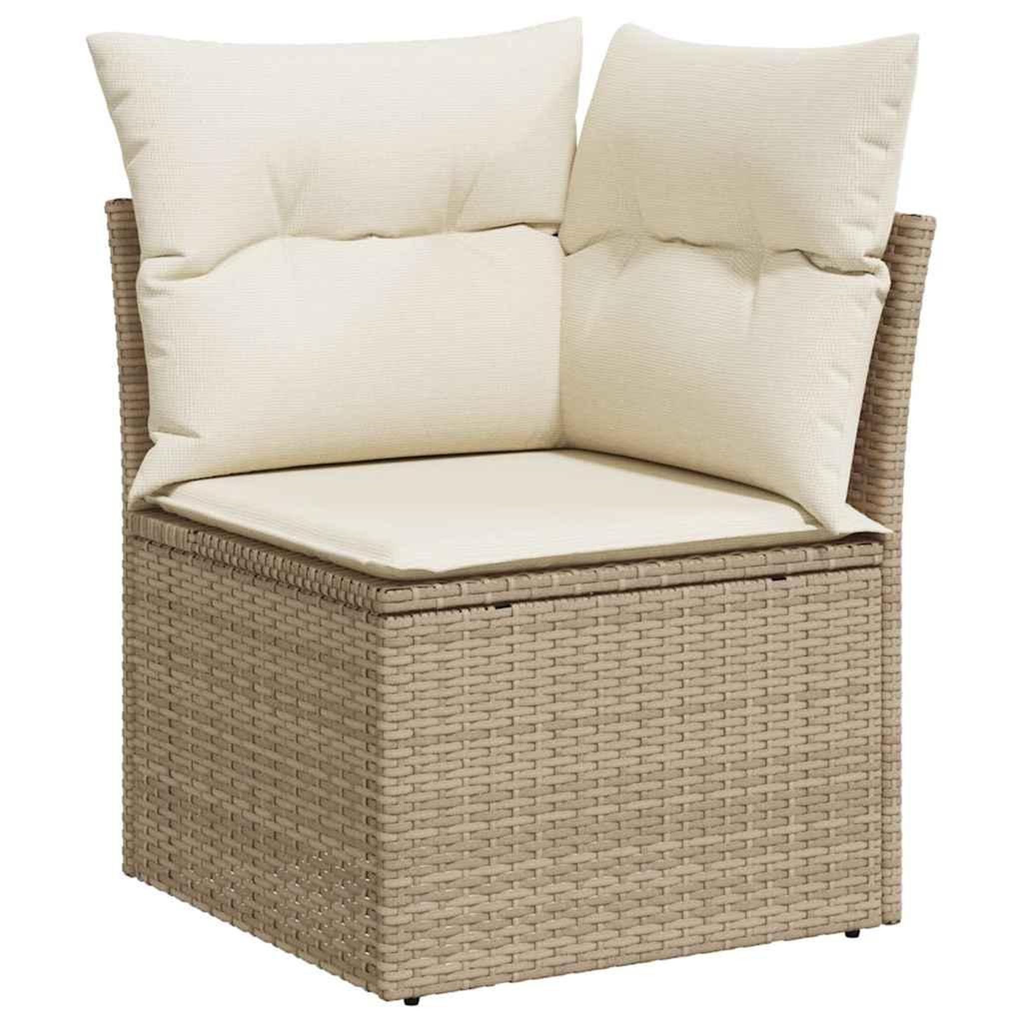 Voir la diapositive 4 : VIDAXL Salon de jardin avec coussins 7 pcs beige resine tressee