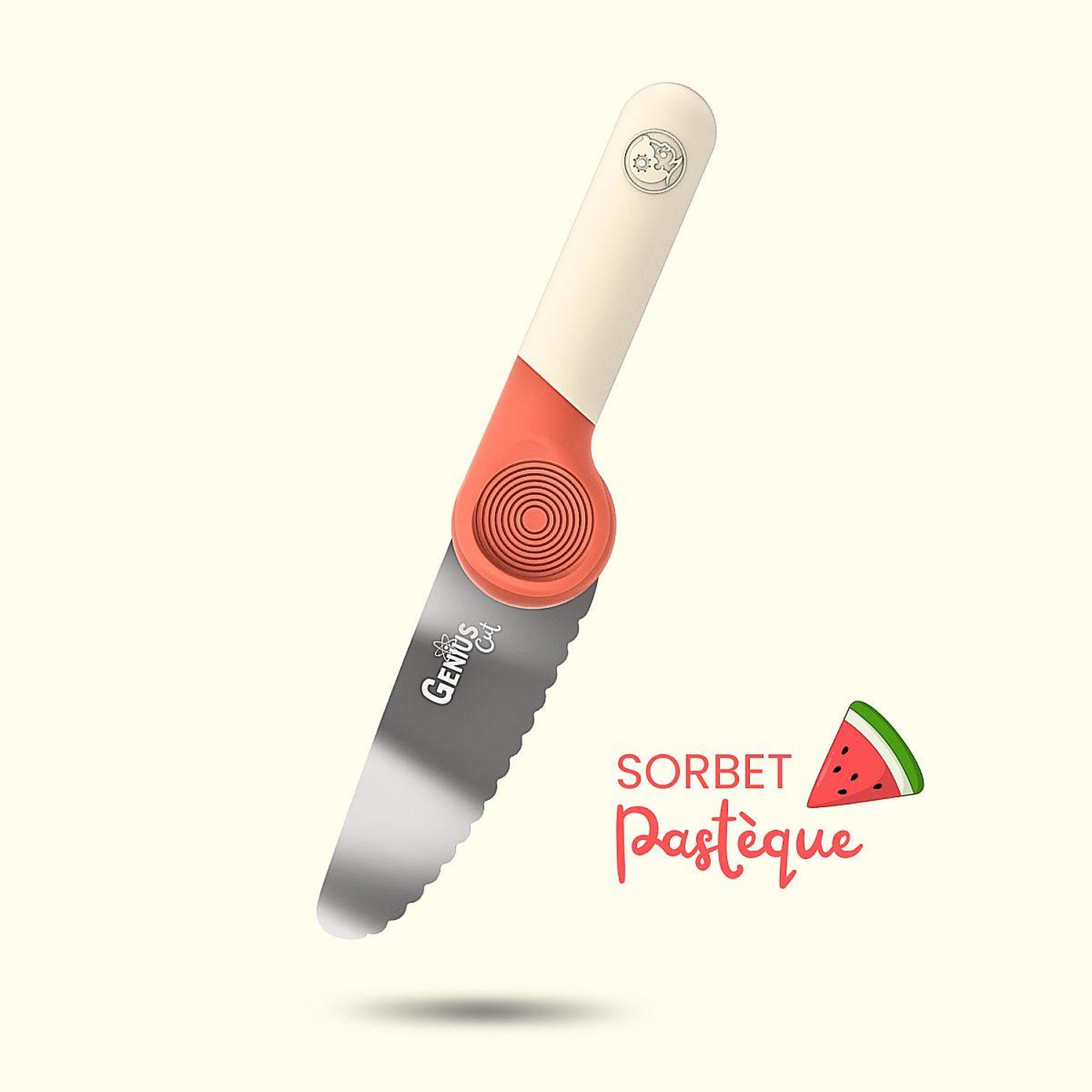 Voir la diapositive 2 : LES PETITS ARCHITECTES Le couteau educatif genius cut couleur sorbet pasteque