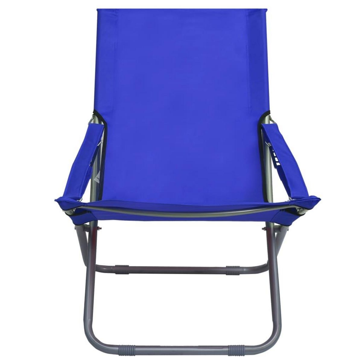 VIDAXL Chaises pliables de plage lot de 2 Tissu Bleu