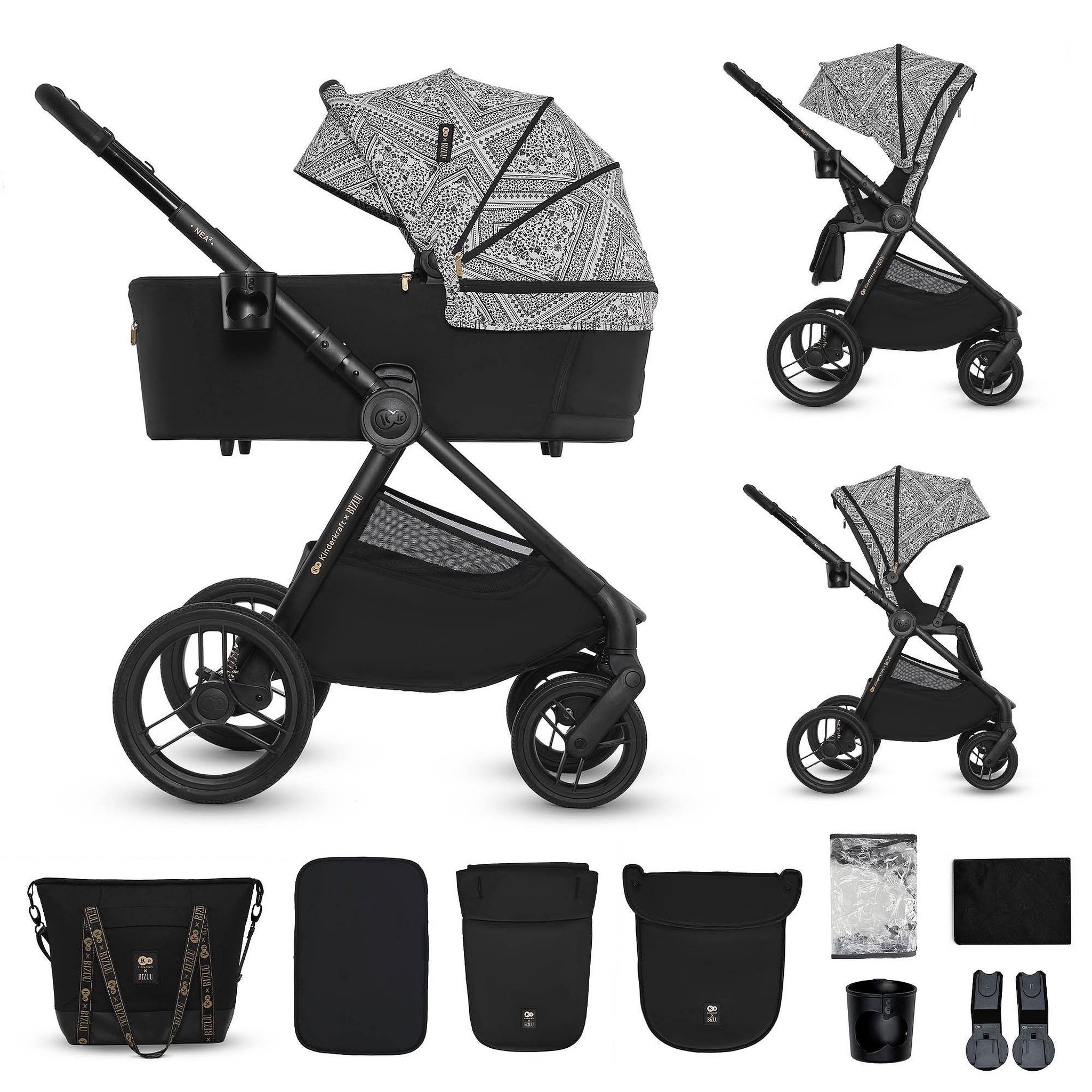 Voir la diapositive 1 : KINDERKRAFT Poussette combinée polyvalente 2 en 1 avec siège réversible à 27 kg