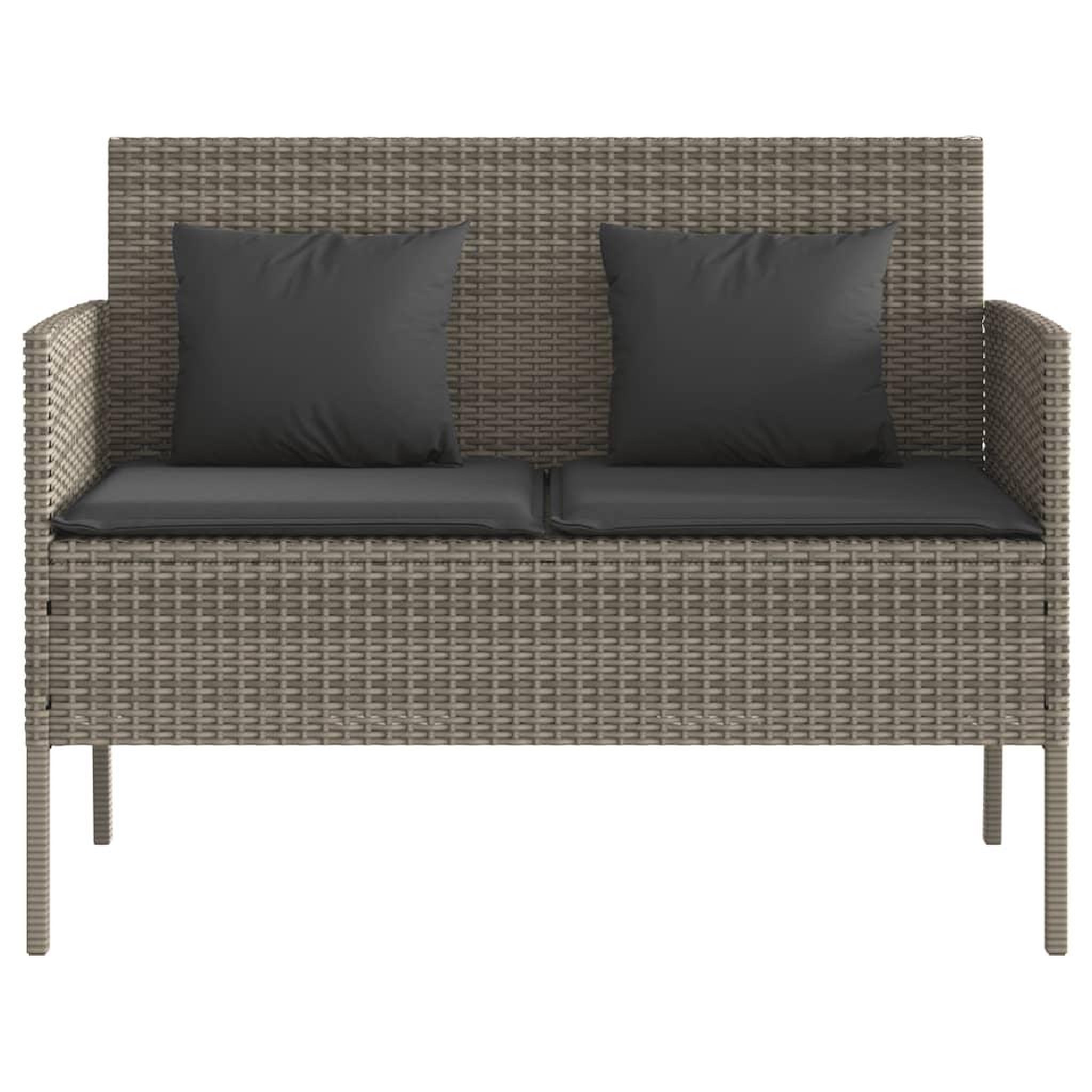 Voir la diapositive 4 : VIDAXL Banc de jardin avec coussins gris resine tressee