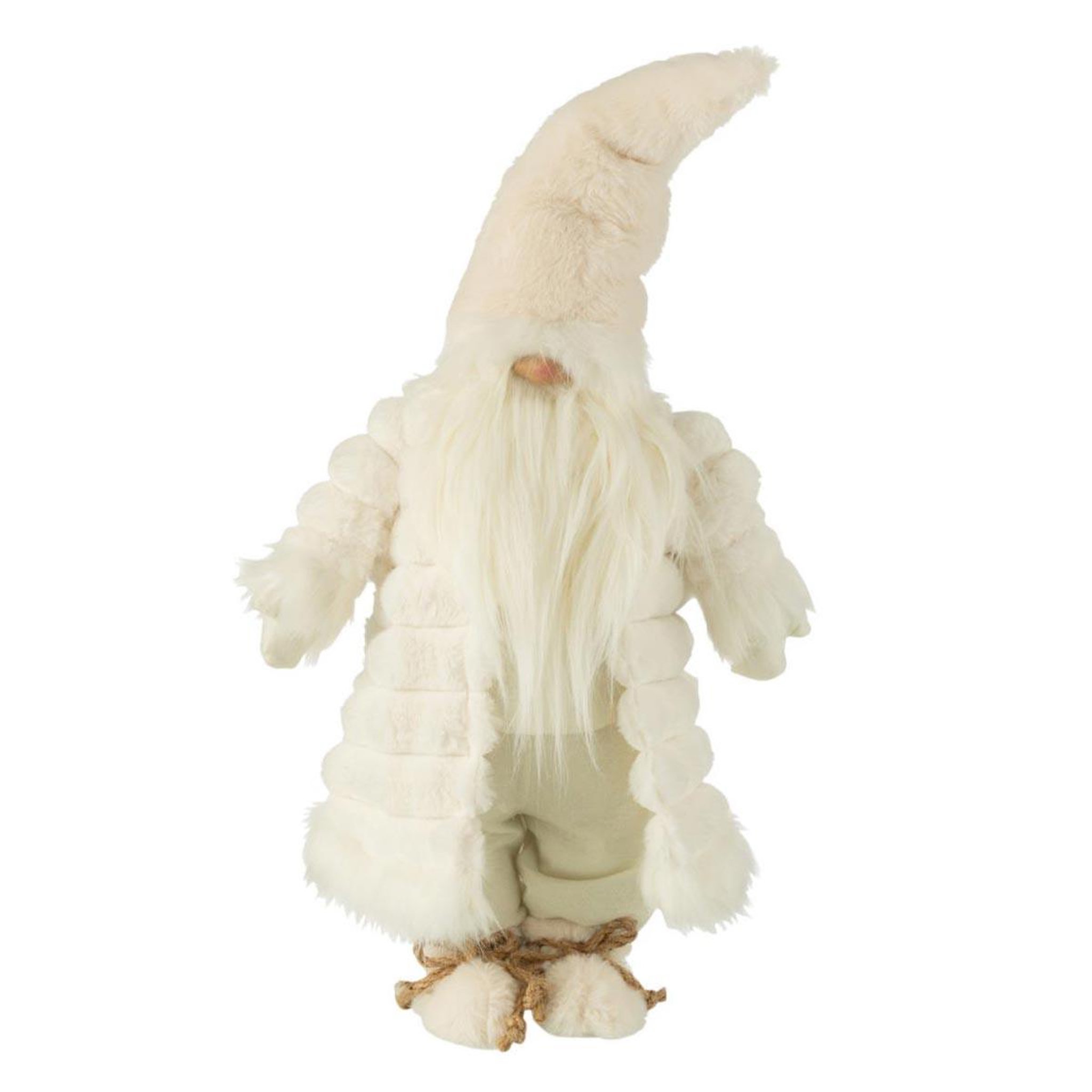 J-LINE Statue déco lutin  veste rembourrée  64cm crème
