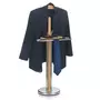 IDIMEX Valet de chambre GREGOR chevalet de nuit portant pour vêtements, structure en métal chromé et finition en MDF couleur hêtre