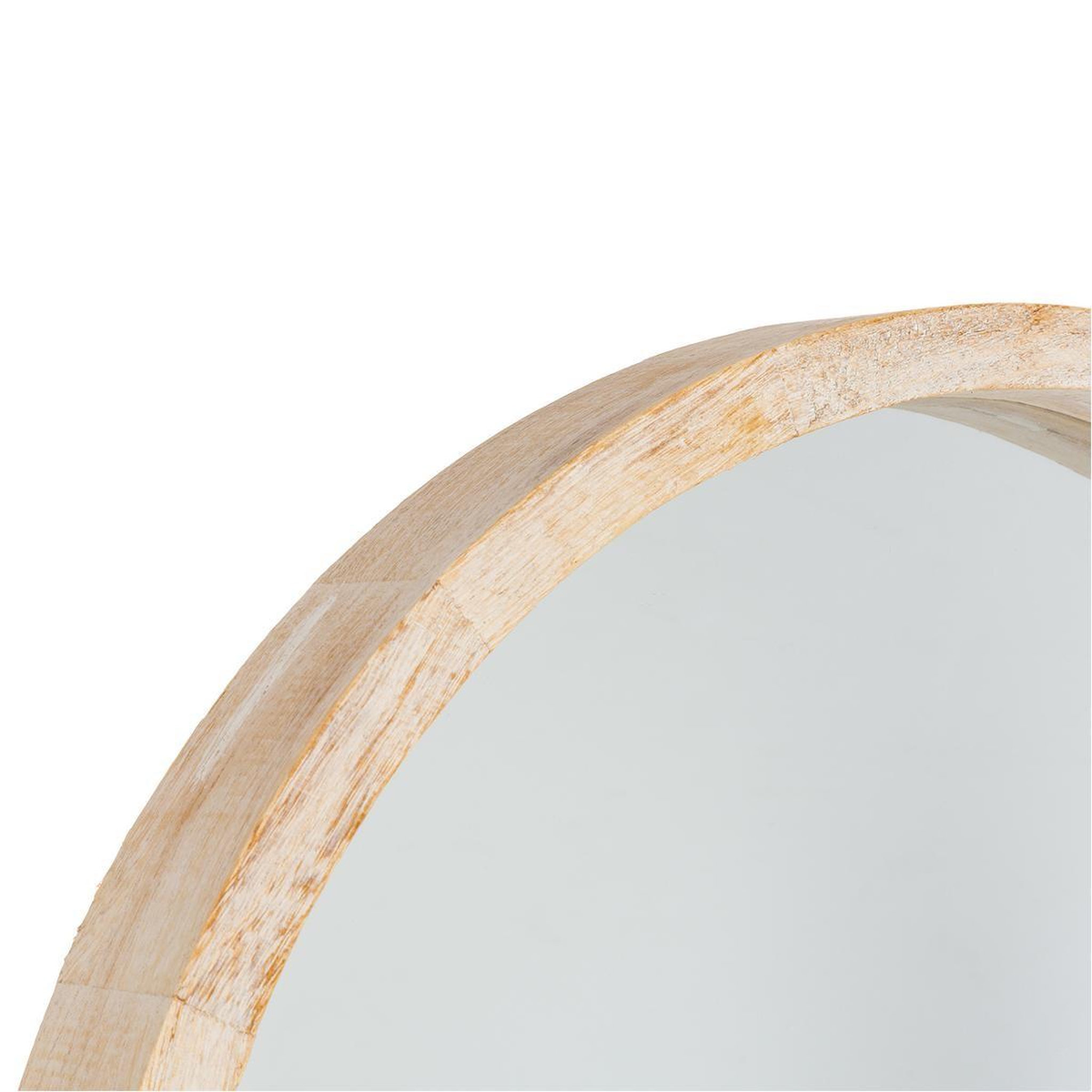 Voir la diapositive 3 : ATMOSPHERA Miroir Rond Bois  Scandinave  52cm Naturel