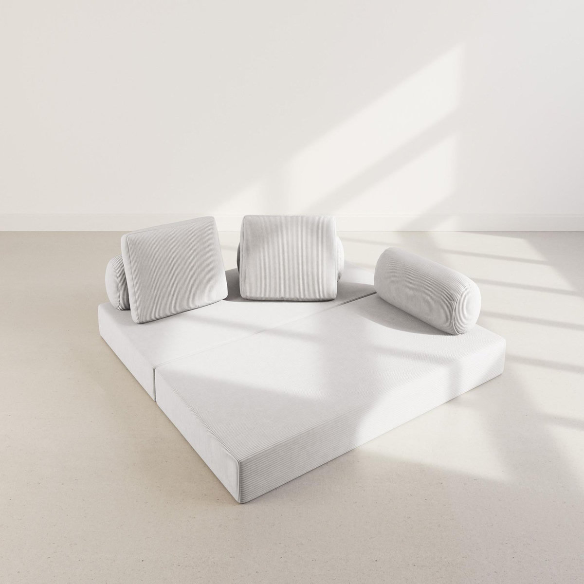 LISA DESIGN Lonny - canapé 3 places convertible en velours côtelé