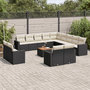 Voir la diapositive 1 : VIDAXL Salon de jardin avec coussins 14 pcs noir resine tressee