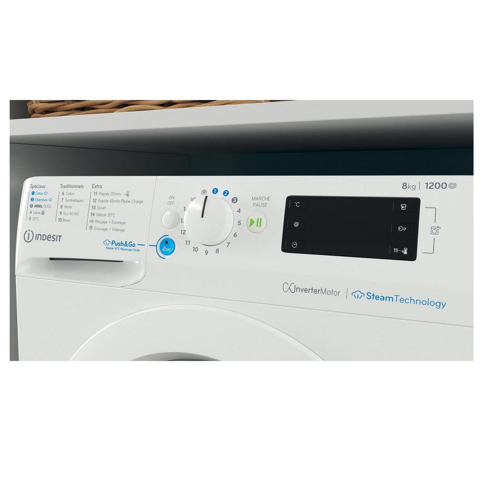 Voir la diapositive 5 : Indesit Lave-linge frontal 8kg 1200 tours/min - bwe8127xwvfr