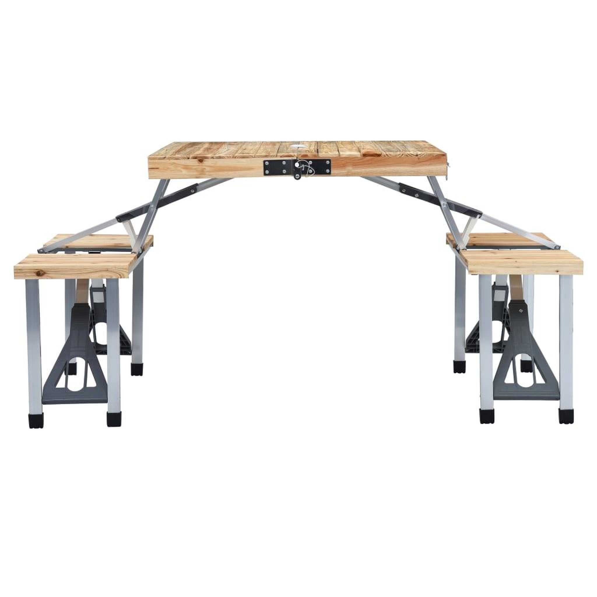 Voir la diapositive 2 : VIDAXL Table pliable de camping avec 4 sieges Acier Aluminium