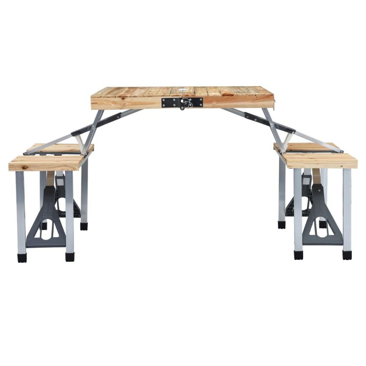 VIDAXL Table pliable de camping avec 4 sieges Acier Aluminium