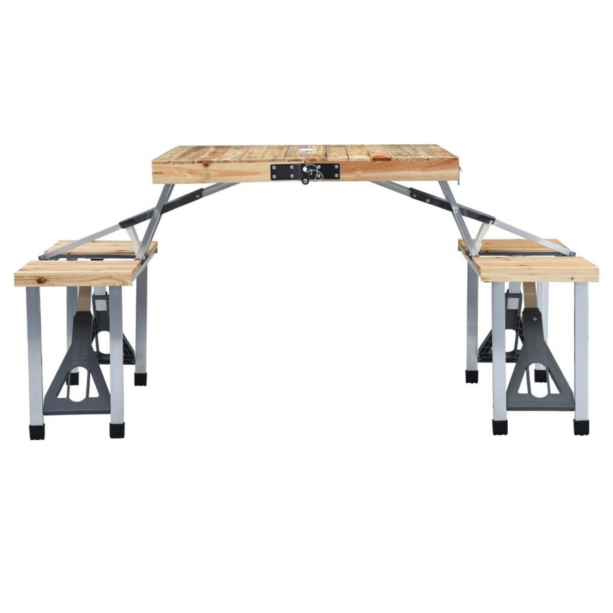 VIDAXL Table pliable de camping avec 4 sieges Acier Aluminium