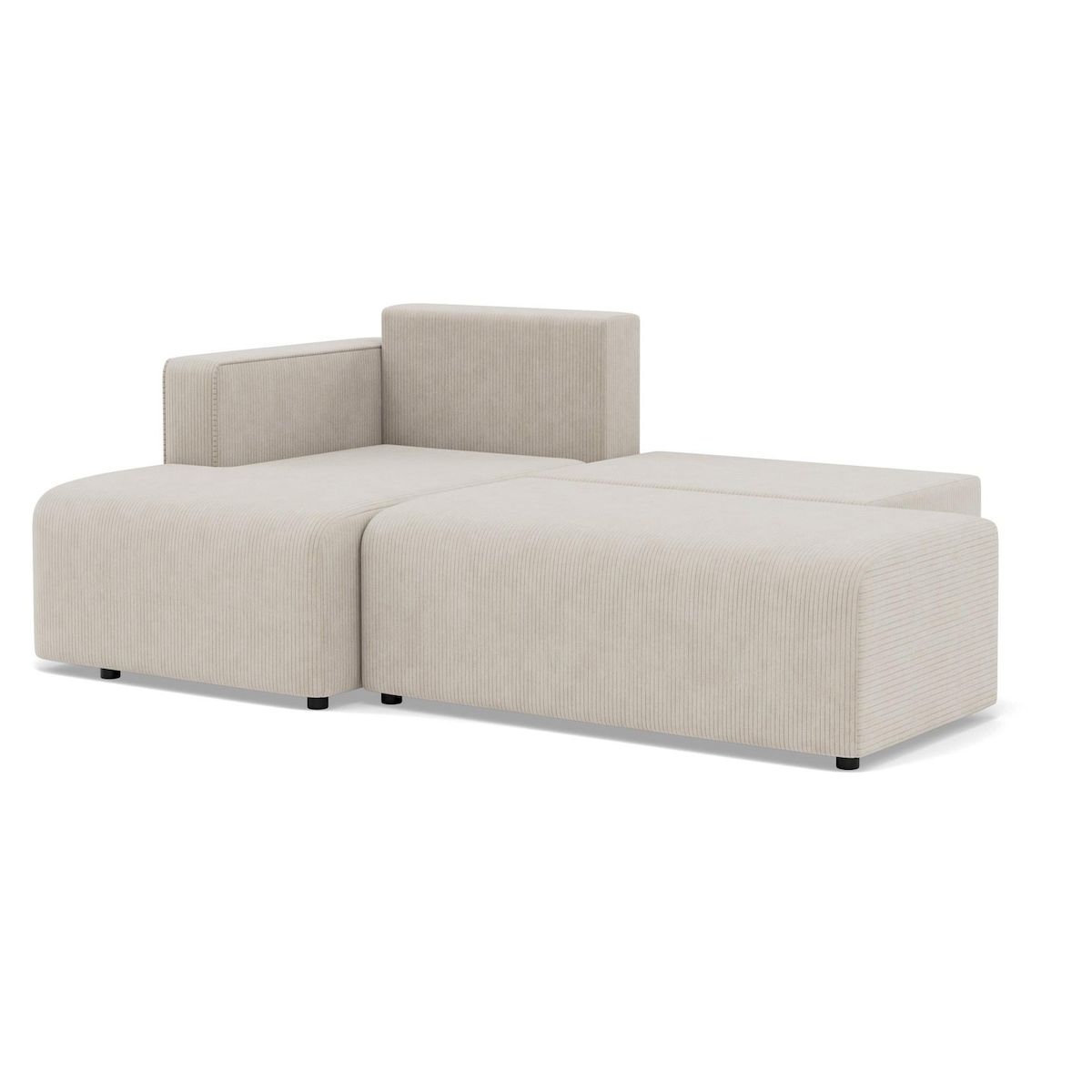 BEST MOBILIER Topaze - canapé d'angle gauche 4 places convertible avec coffre en velours côtelé