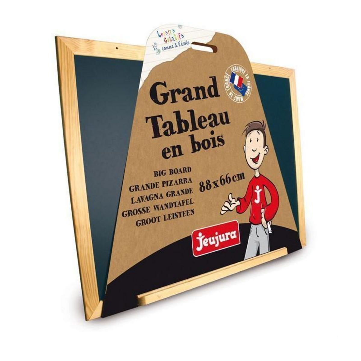 JeuJura Grand Tableau Noir en Bois 88cm x 66cm