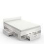 Voir la diapositive 3 : Lit adulte avec rangements LIMA 140X190/200cm