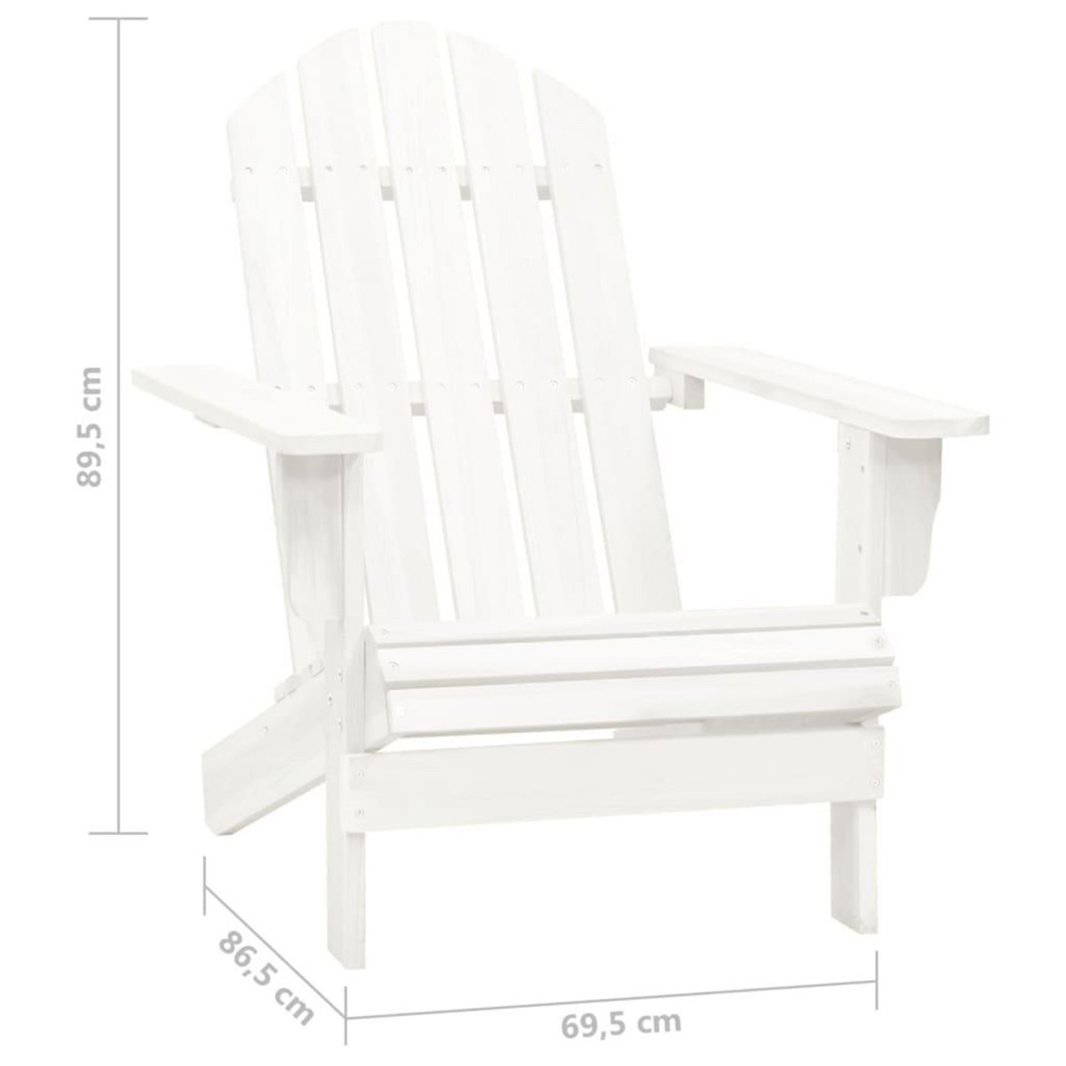VIDAXL Chaise de jardin Adirondack avec table Bois de sapin Blanc