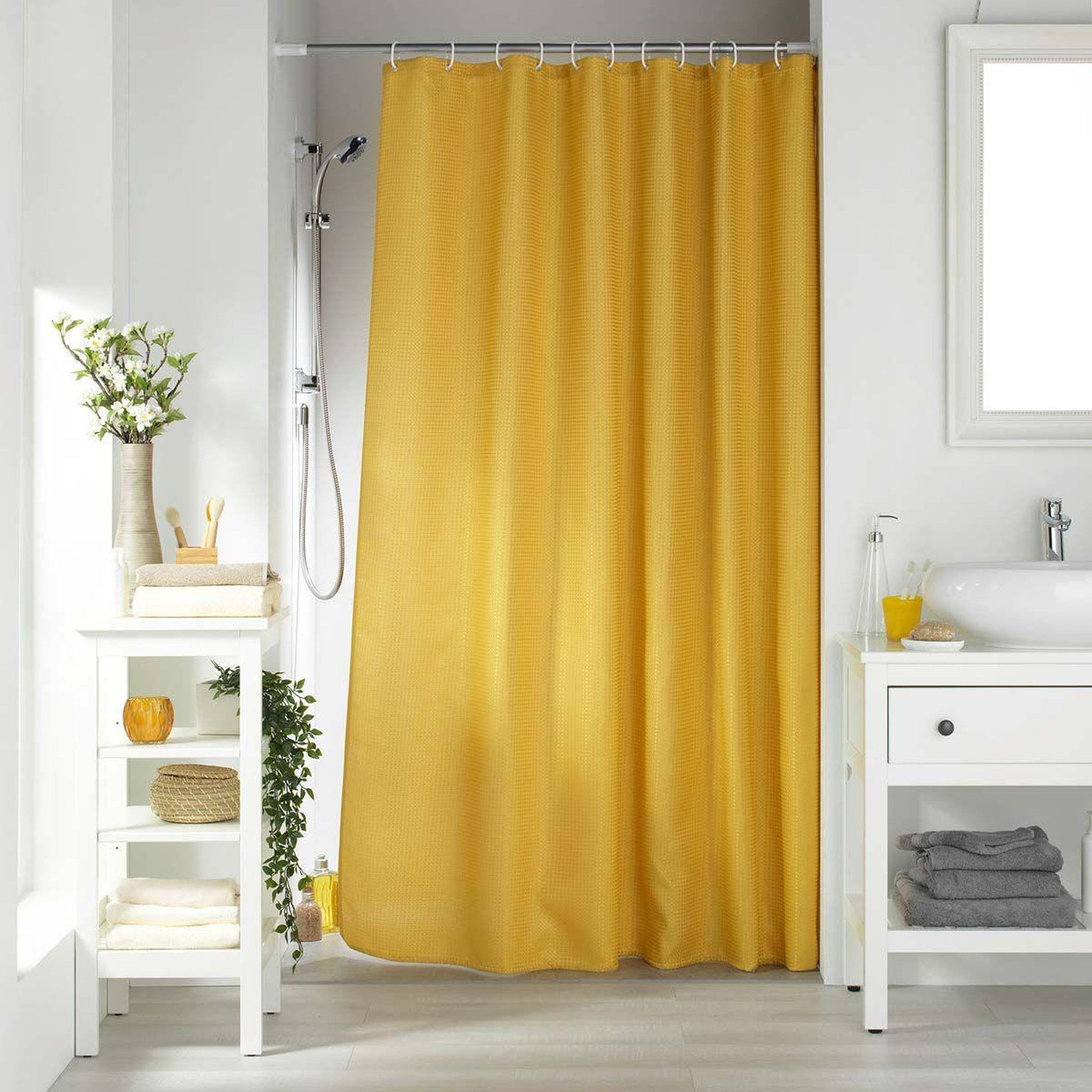 Voir la diapositive 3 : Douceur d'Intérieur Rideau de douche  quartz  180x200cm miel