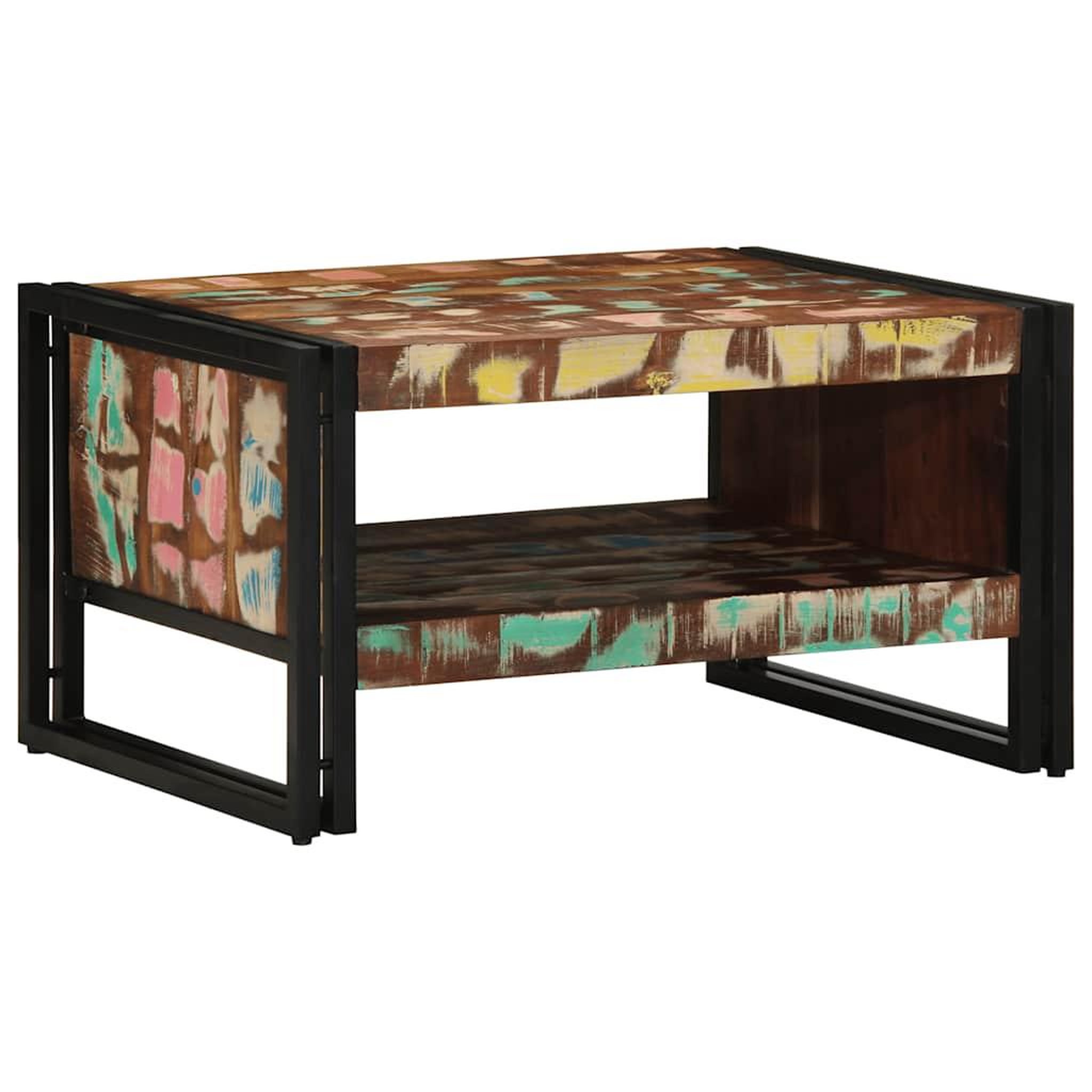 VIDAXL Table basse multicolore 70x50x38 cm bois de recuperation massif