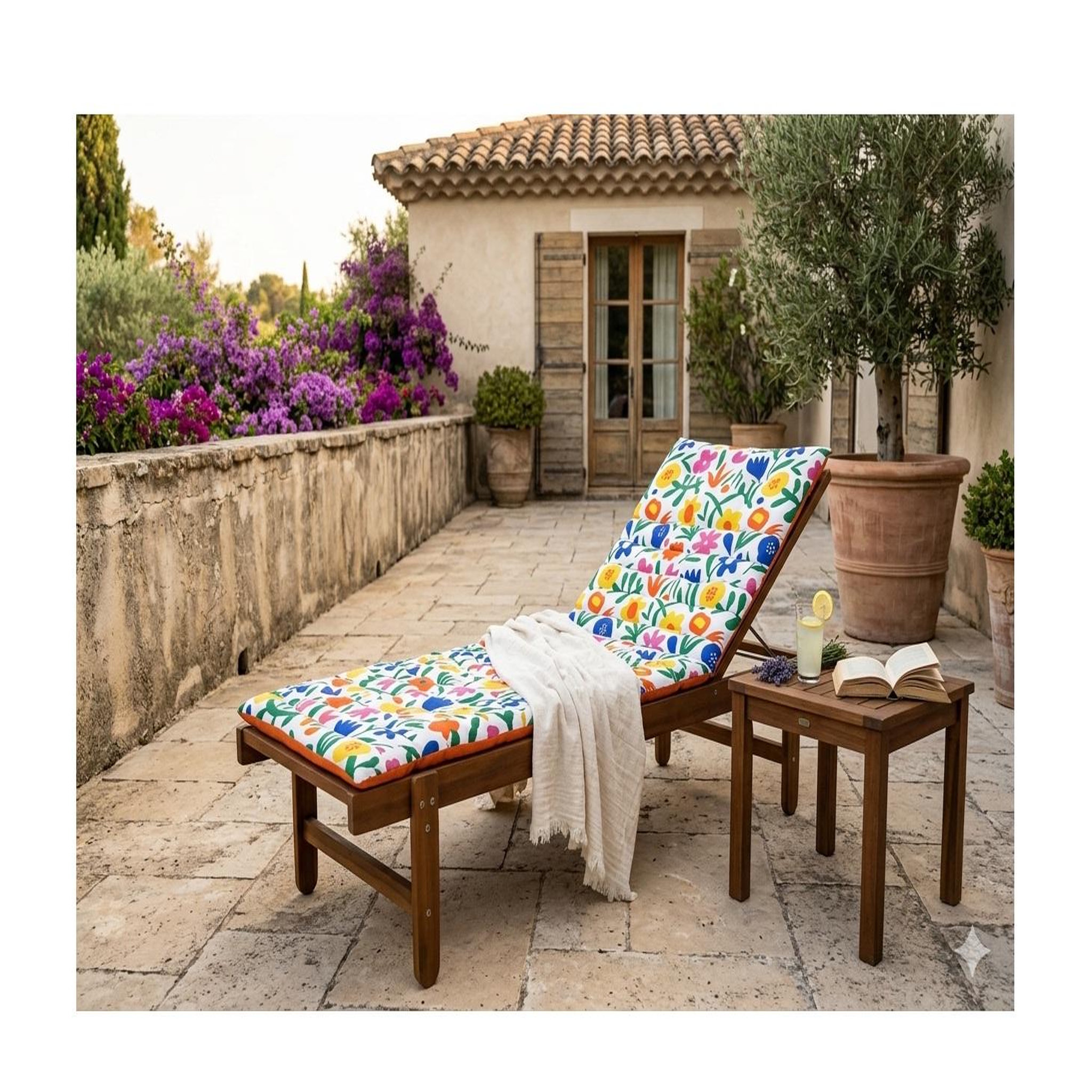 Voir la diapositive 3 : Eden Coussin de sol ou bain de soleil fleurs