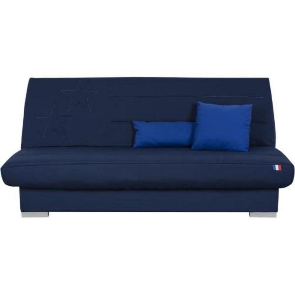 MARKET24 Banquette clic clac 3 places - Bleu - Couchage 120x190 cm