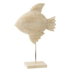 Paris Prix Statuette Poisson sur Pied en Bois  Antwan  40cm Naturel