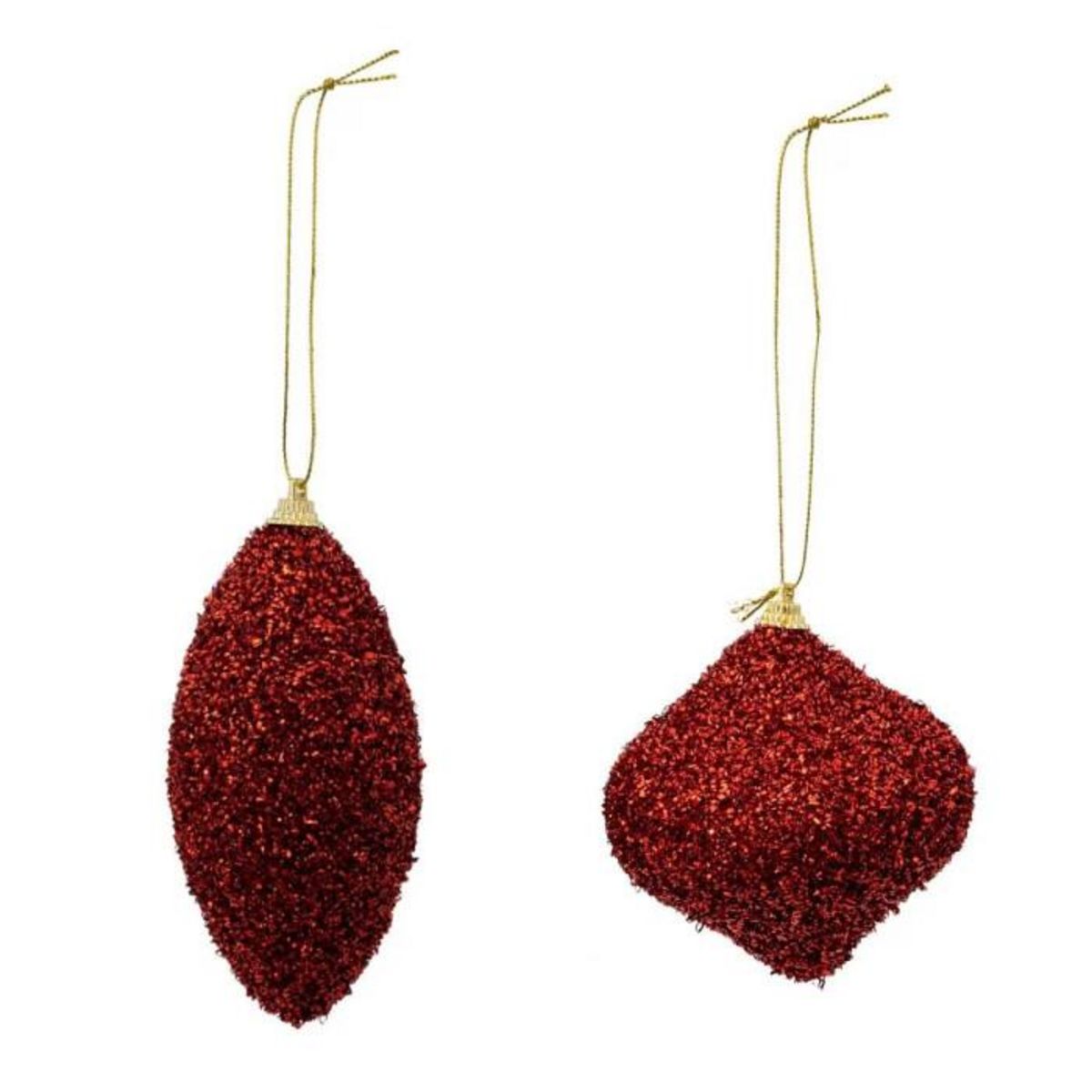 ATMOSPHERA Lot de 2 Boules de Noël Déco  Gouttes  10cm Rouge