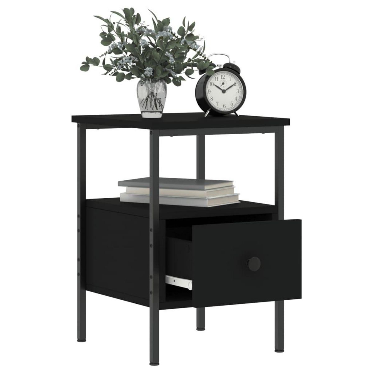 VIDAXL Table de chevet noir 34x36x50 cm bois d'ingenierie