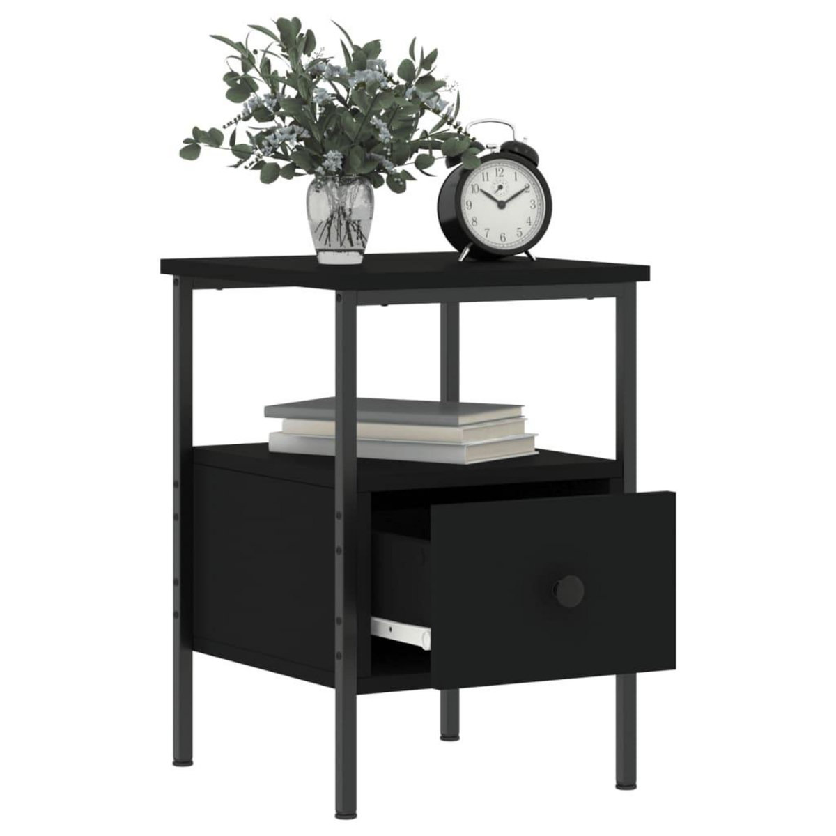 VIDAXL Table de chevet noir 34x36x50 cm bois d'ingenierie