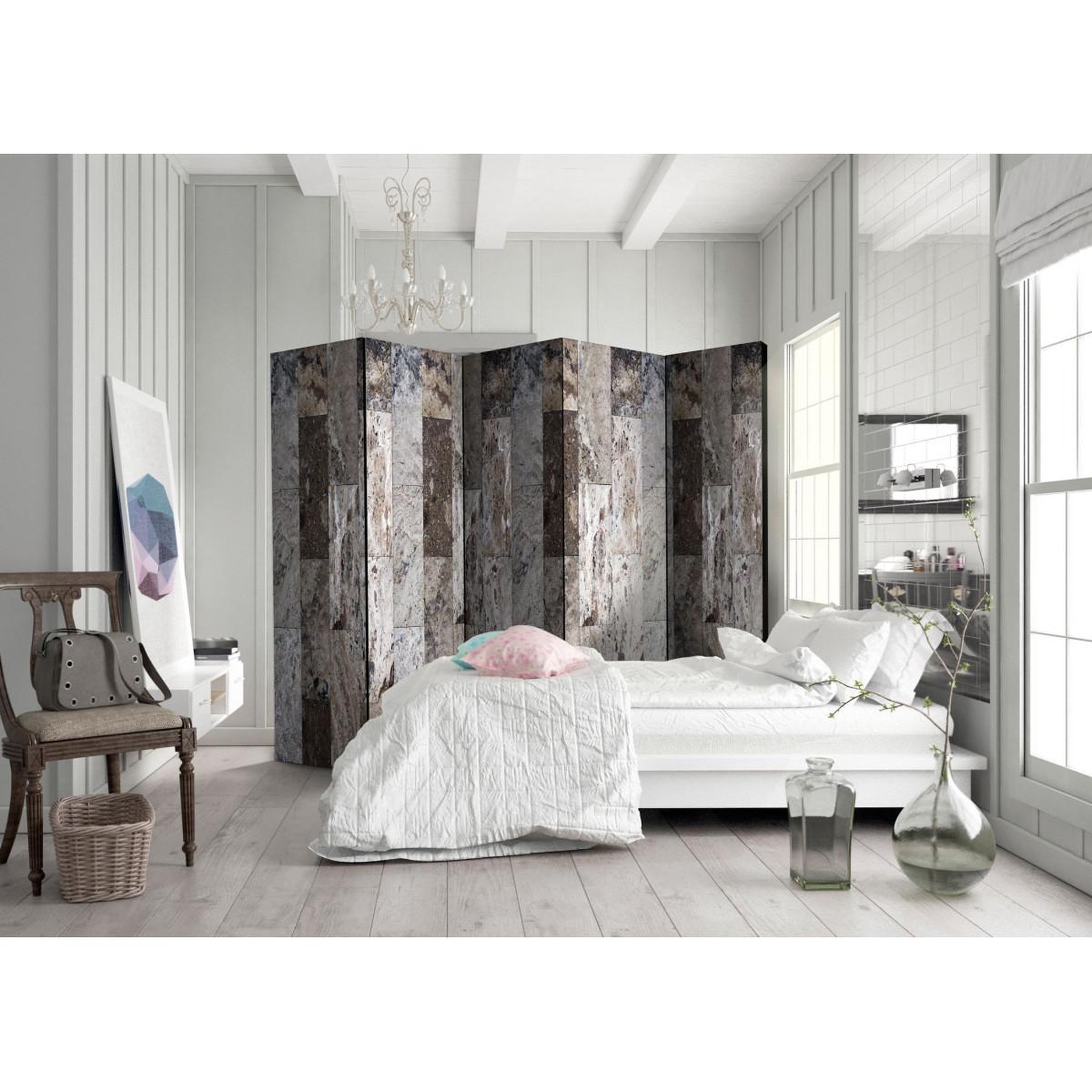 Voir la diapositive 2 : Paris Prix Paravent 5 volets  marble mosaic  172x225cm