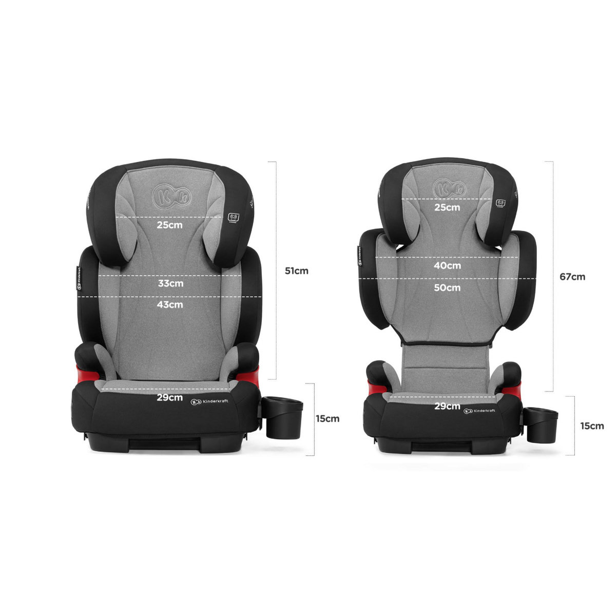 KINDERKRAFT Rehausseur auto groupe 2/3 Isofix Unity