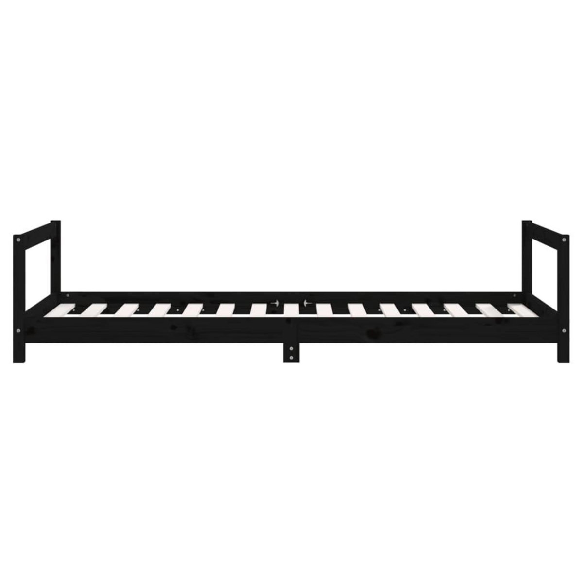 VIDAXL Cadre de lit pour enfants noir 90x190 cm bois de pin massif