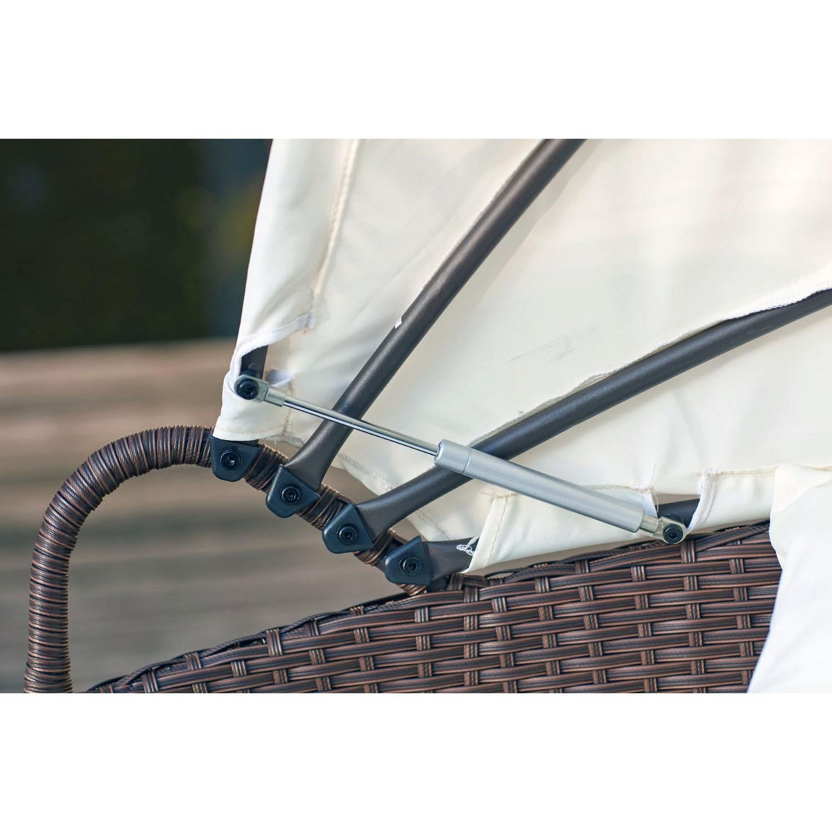 CONCEPT USINE Salon de jardin modulable 4-6 pers en résine tressée poly rotin marron CIRCO