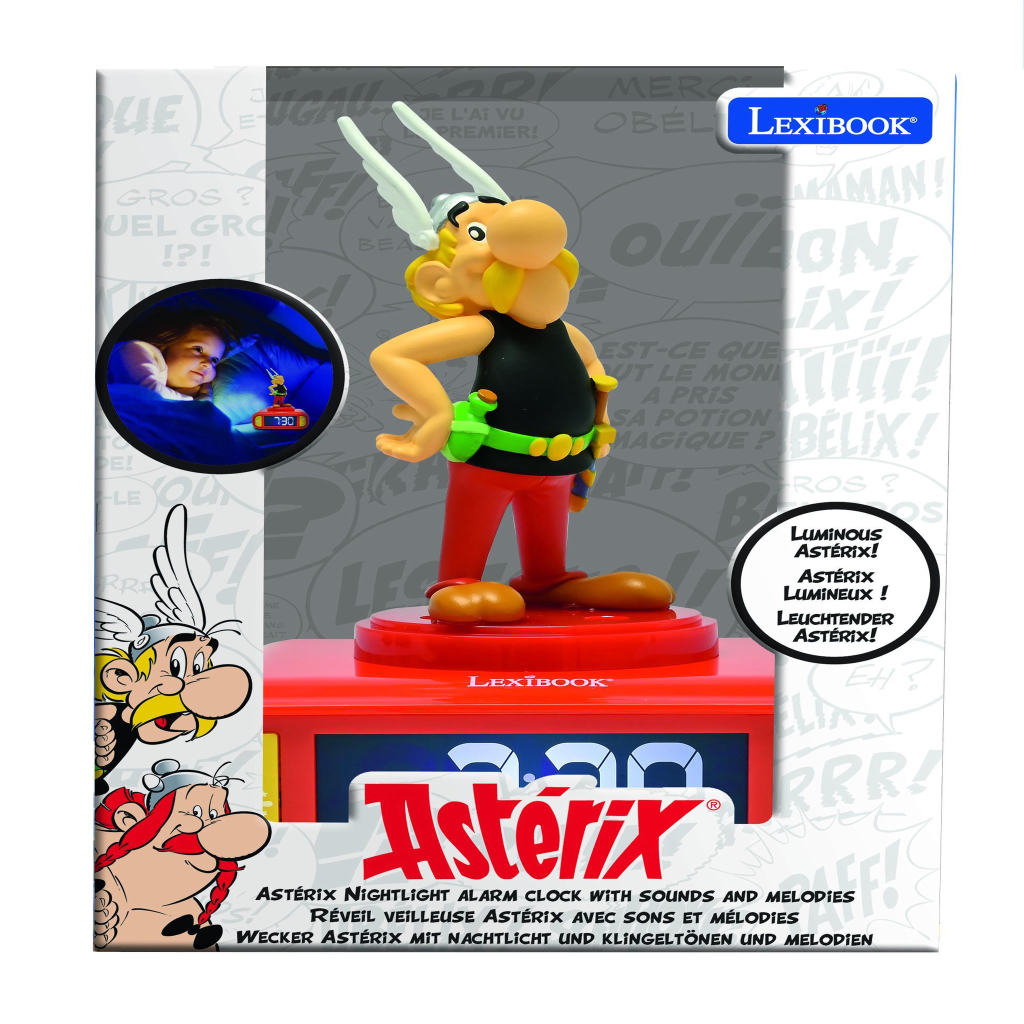 Voir la diapositive 4 : Lexibook Réveil avec veilleuse Astérix en 3D