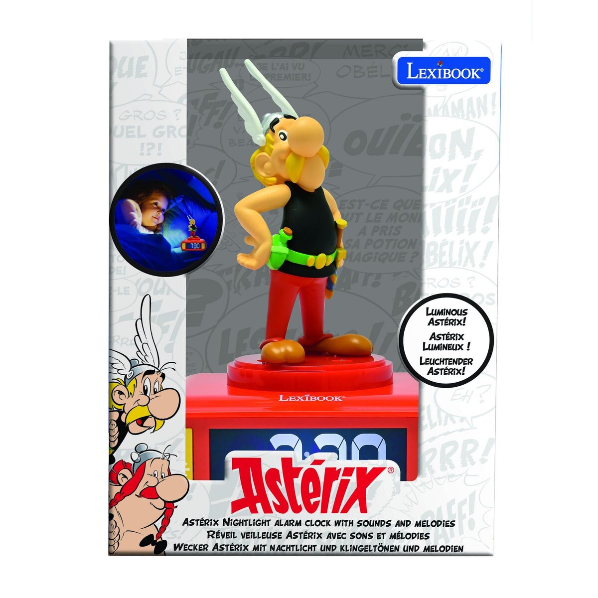 Lexibook Réveil avec veilleuse Astérix en 3D