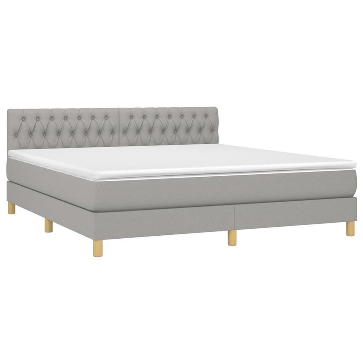 VIDAXL Sommier a lattes de lit et matelas et LED Gris clair 180x200 cm