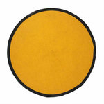 Paris Prix Tapis Rond en Coton  Bord  120cm Moutarde & Noir