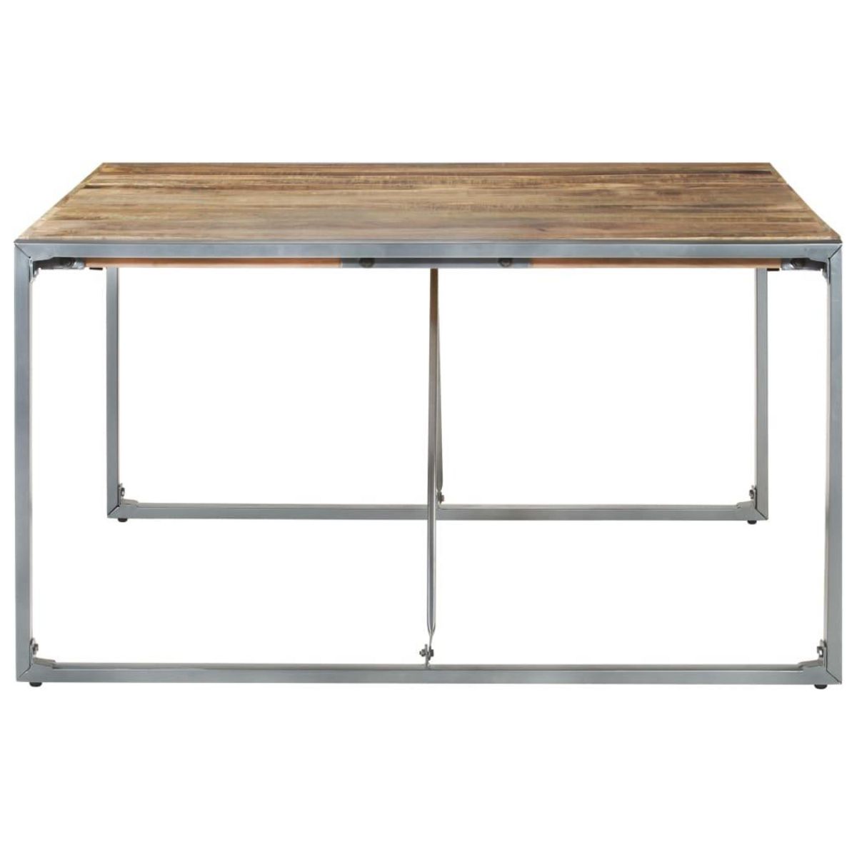 VIDAXL Table a manger 140x140x75 cm Bois de manguier brut