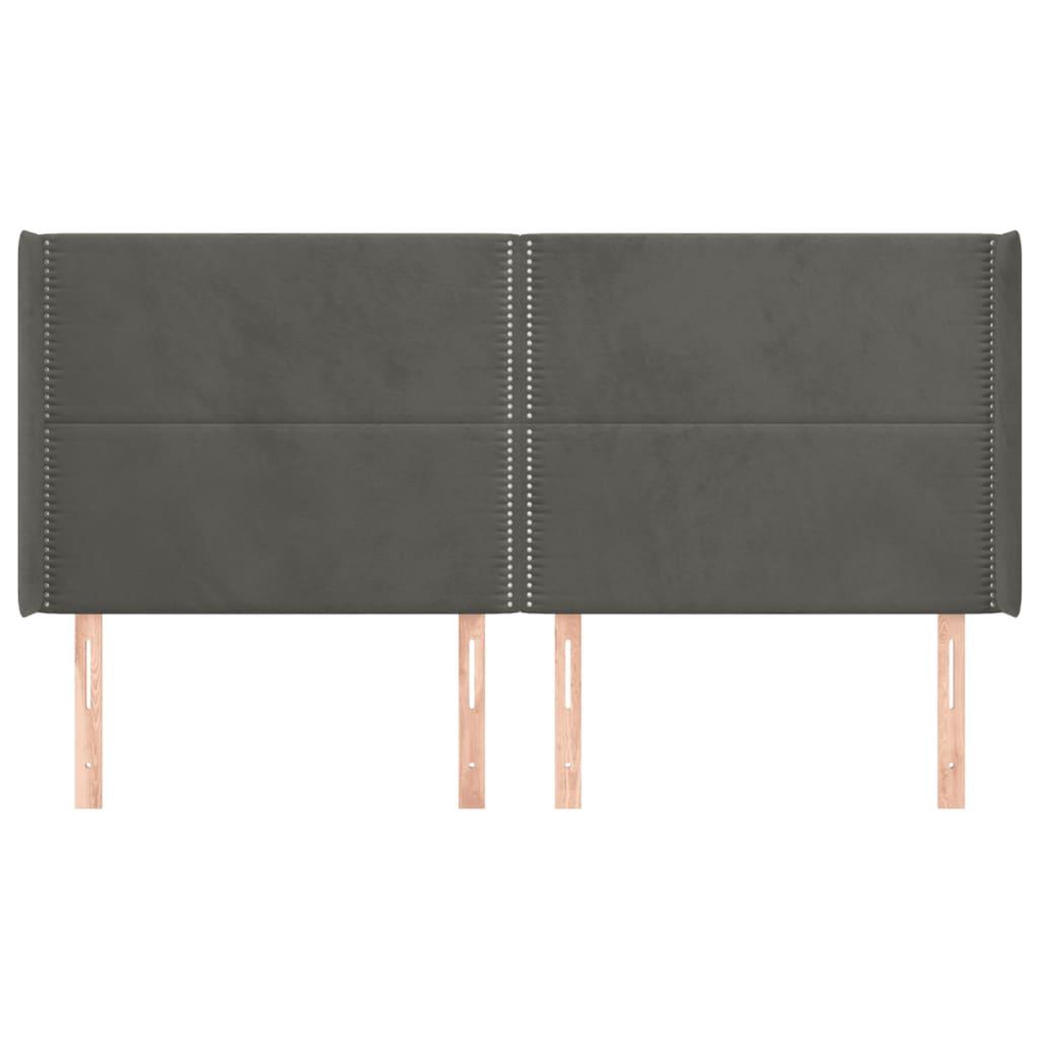 Voir la diapositive 3 : VIDAXL Tete de lit avec oreilles Gris fonce 163x16x118/128 cm Velours